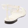 Alevì White Leather Elena Flats In White