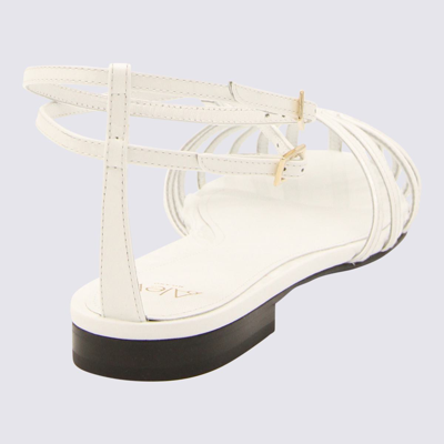 Alevì Caged Leather Sandals In White