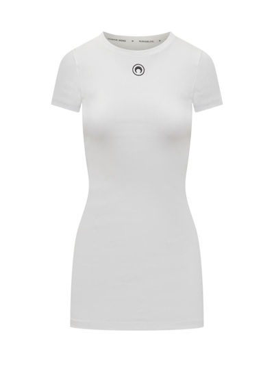 Marine Serre Organic-cotton T-shirt Dress In White