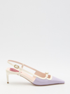 Roger Vivier Viv Canard 55 Violet Slingbacks In Lilac