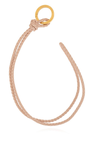 Bottega Veneta Braided Keyring In Pink