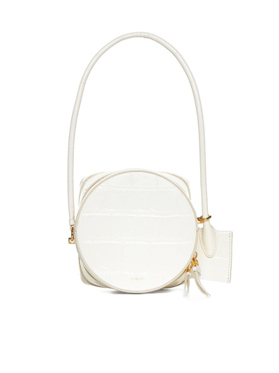 Jacquemus Logo Detailed Embossed Shoulder Bag In Light Ivory