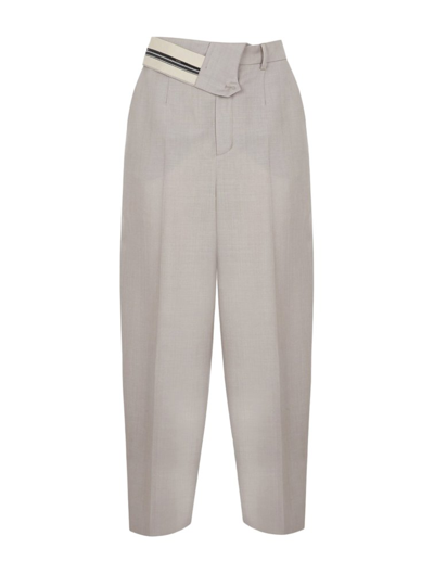 Fendi Dove Grey Mohair Wool Trousers In Nude & Neutrals