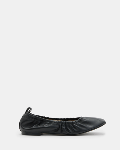 Allsaints Alia Leather Ribbon Ballet Pumps In Black