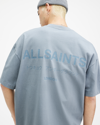 Allsaints Underground Oversized Crew Neck T-shirt In Dusty Blue