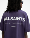 Allsaints Underground Oversized Crew Neck T-shirt In Lapis Purple