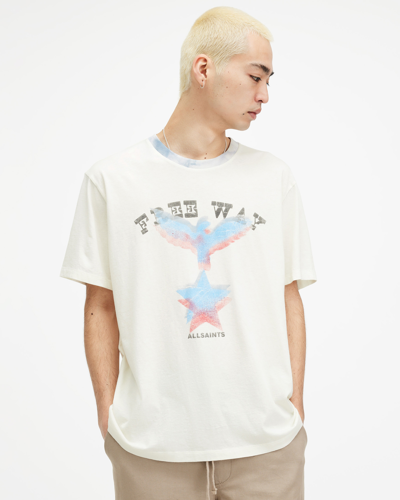 Allsaints Indy Relaxed Fit Crew Neck T-shirt In Cala White