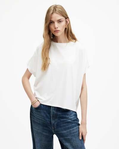 Allsaints Natalie Crew Neck Slim Fit T-shirt In Chalk White