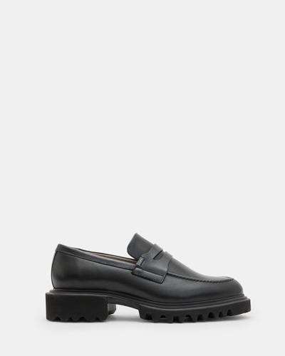 Allsaints Lola Leather Loafers In Black