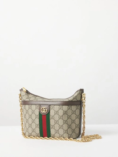 Gucci Ophidia Gg Canvas Shoulder Bag In Ebony