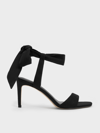 CHARLES & KEITH CHARLES & KEITH - TEXTURED TIE-AROUND HEELED SANDALS