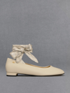 CHARLES & KEITH CHARLES & KEITH - LEATHER MONOGRAM TIE-AROUND BALLET FLATS