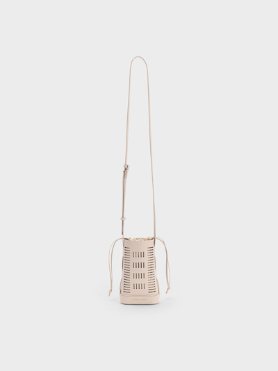 Charles & Keith Delphi Cut-out Phone Pouch In Oat