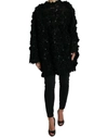 DOLCE & GABBANA BLACK SEQUINED EMBELLISHED PULLOVER SWEATER