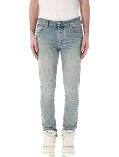 Amiri Shotgun Distressed Skinny Jeans In Blue