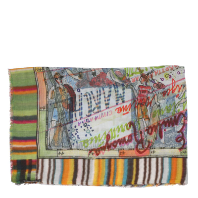 Faliero Sarti Italia Modal And Silk Blend Stole In Multicolour