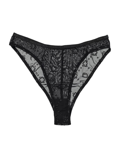 Marine Serre Mesh Flock Brief Glitter In Black