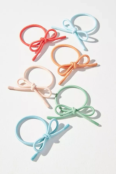 Anthropologie Bow Hair Ties, Set Of 6 In Multicolor