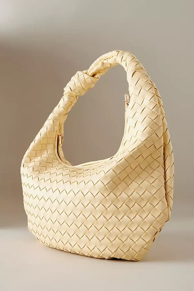 Melie Bianco The Brigitte Woven Faux-leather Shoulder Bag By : Oversized Edition In Gold