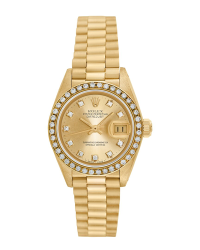 Rolex Women's President Diamond Watch, Circa 1980s () In Gold