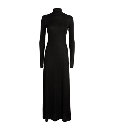 Max & Co Lurex Jersey Maxi Dress In Black