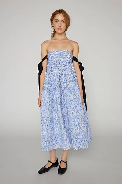 Sister Jane Dream Orchid Floral Midi Dress In Blue, Women's At Urban Outfitters