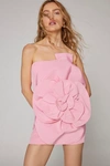 Bardot Domonique 3d Floral Mini Dress In Pink