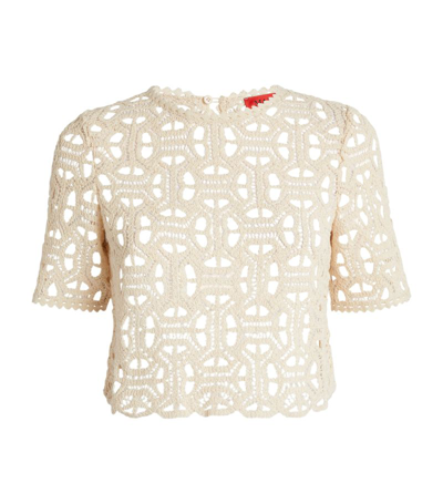 Max & Co Lace-detail Cropped Top In White