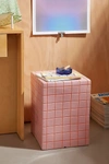 URBAN OUTFITTERS SHORT TILED INDOOR/OUTDOOR SIDE TABLE/NIGHTSTAND IN PINK AT URBAN OUTFITTERS