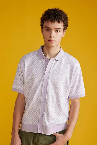 Obey Testament Button-down Shirt Top In Lilac, Men's At Urban Outfitters