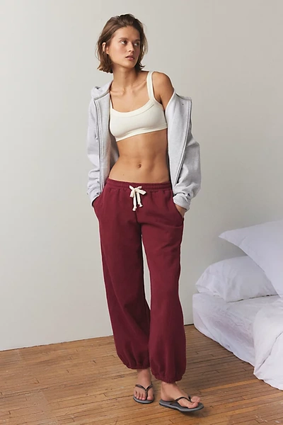 Out From Under Brenda Jogger Sweatpant In Maroon, Women's At Urban Outfitters