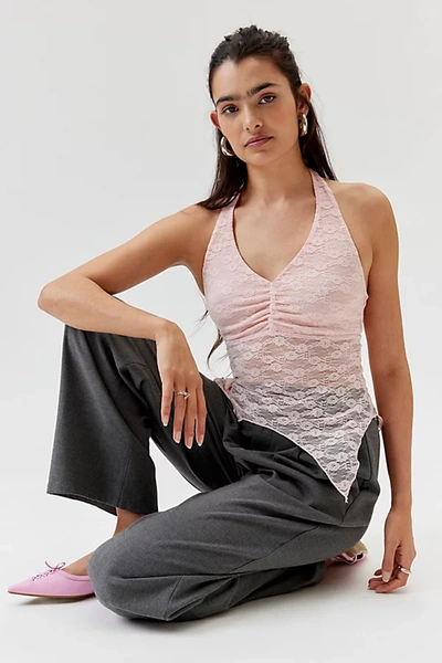 Urban Renewal Remnants Witchy Hem Halter Top In Pink, Women's At Urban Outfitters