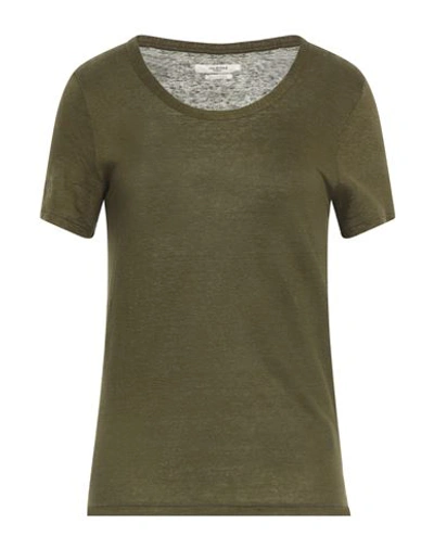 Marant Etoile Marant Étoile Woman T-shirt Military Green Size Xs Linen