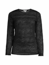 ANDINE ROSARIO STRETCH LACE LONG SLEEVE TEE IN BLACK