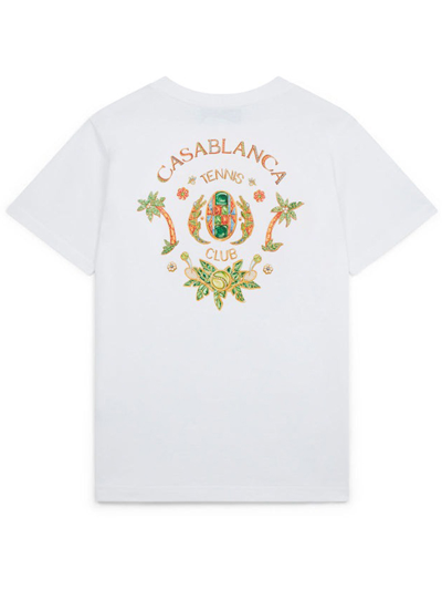 Casablanca Joyaux D'afrique Tennis Club Printed T-shirt In White