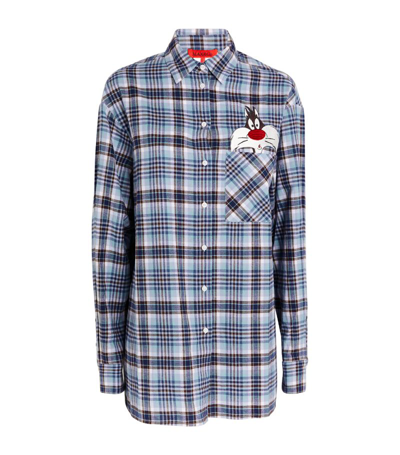 Max & Co X Looney Tunes Check Shirt In Blue