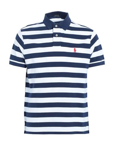 Polo Ralph Lauren Man Polo Shirt Navy Blue Size L Cotton