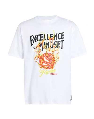 Puma Hoops Excellence Tee Man T-shirt White Size Xl Cotton
