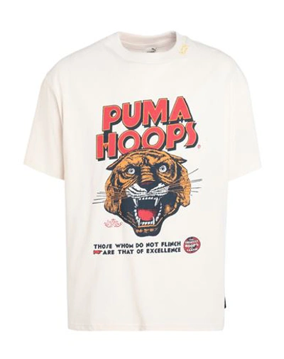 Puma Showtime Tee 1 Man T-shirt Cream Size Xl Cotton In White