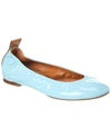 Lanvin Leather Round Toe Ballet Flats In Blue