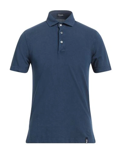 Drumohr Man Polo Shirt Blue Size S Cotton