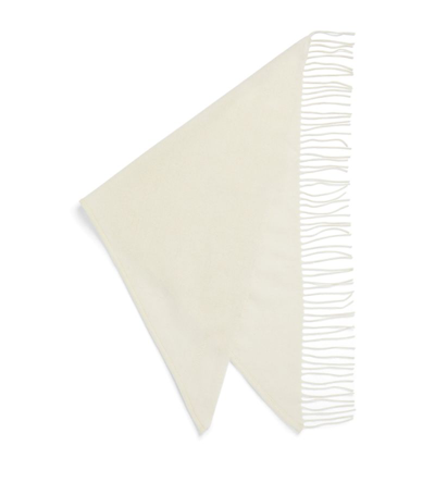 Max & Co Wool Fringed Scarf In White