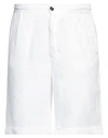 Alpha Studio Man Shorts & Bermuda Shorts White Size 40 Linen