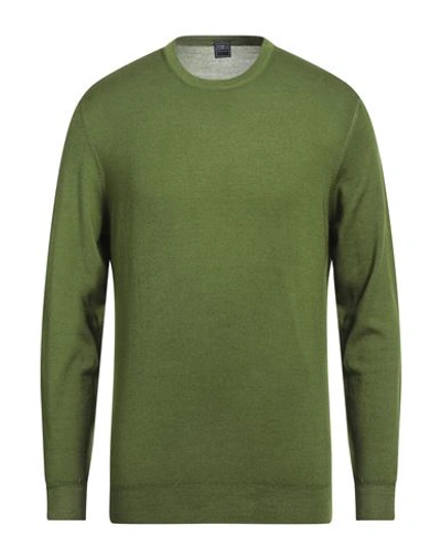 Fedeli Man Sweater Green Size 42 Merino Wool In Green