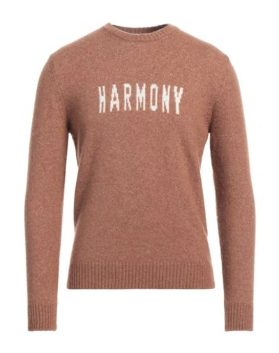 Eleventy Man Sweater Brown Size Xxl Cashmere, Silk, Polyester In Brown