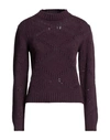 Eleventy Woman Sweater Purple Size L Wool, Viscose, Cashmere