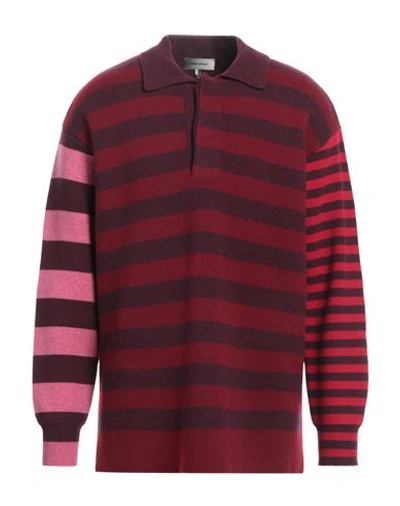 Isabel Marant Man Sweater Burgundy Size M Merino Wool, Polyamide, Viscose, Elastane In Red