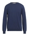 Kangra Man Sweater Navy Blue Size 48 Merino Wool