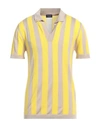 Drumohr Man Sweater Yellow Size 38 Silk, Cotton, Polyamide
