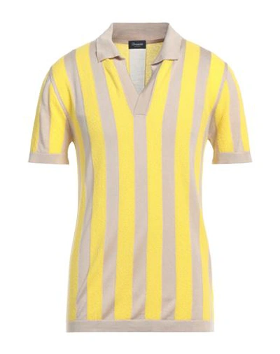 Drumohr Man Sweater Yellow Size 40 Silk, Cotton, Polyamide